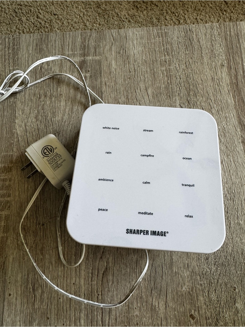 Sharper Image White Sleep Sound Player with Nature Presets